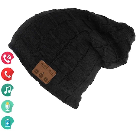 Doomsday Beanie Jam - Warm Lined Wireless Headphone Black DO1722674